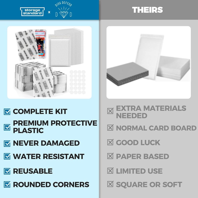 Storage Standard Ding Defend Card Shipping Kit Envelope Bubble Mailers - Includes 110 4’’ x 6’’ Semi-Transparent Small Padded Envelopes/Protectors, 55 Small Bubble Mailers, 240 Tape Seals for Collectible Cards & Slabs - Image 2